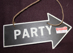 Slate party sign