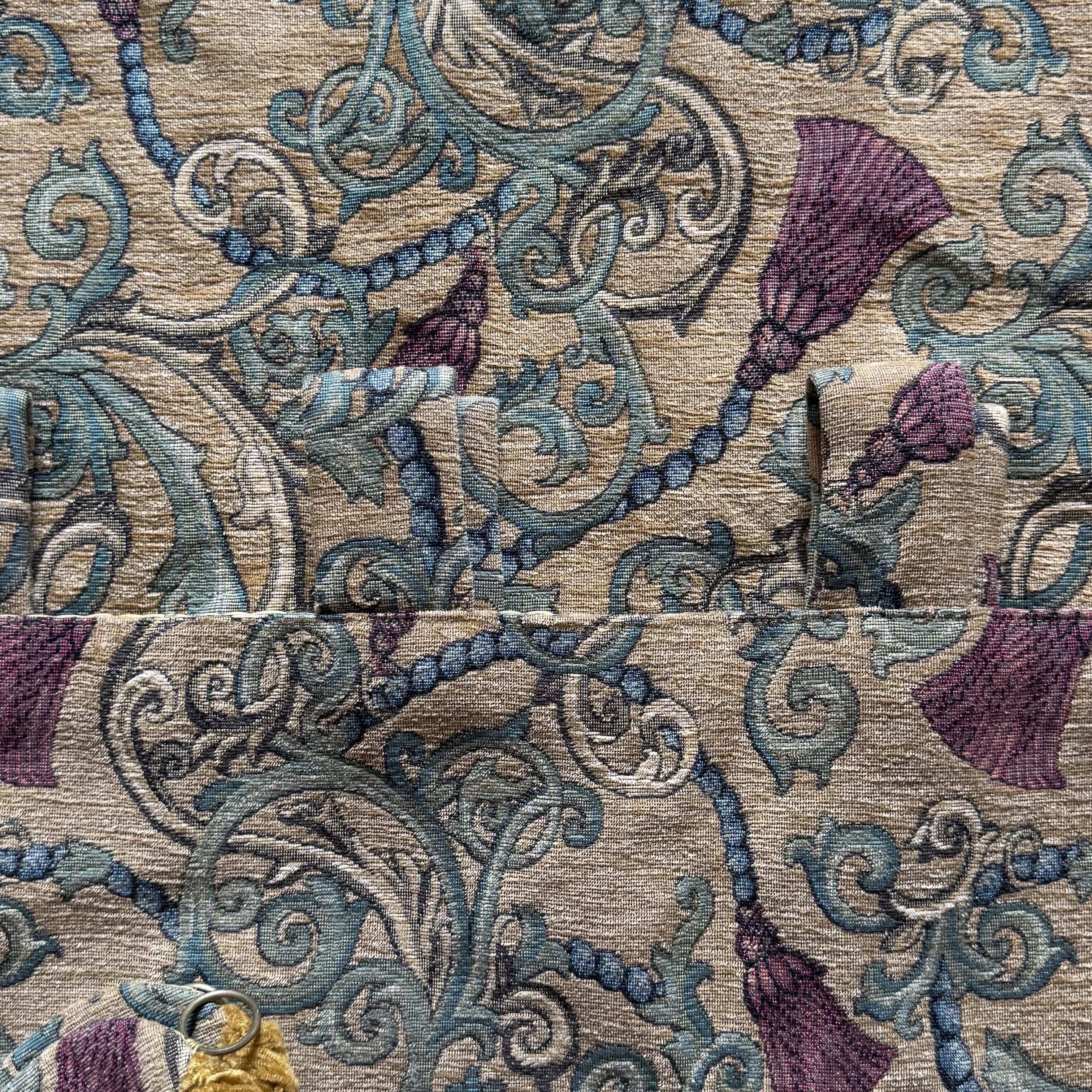 Thick Tapestry Style Jaquard Curtains With Tab Heading (Pair 3)