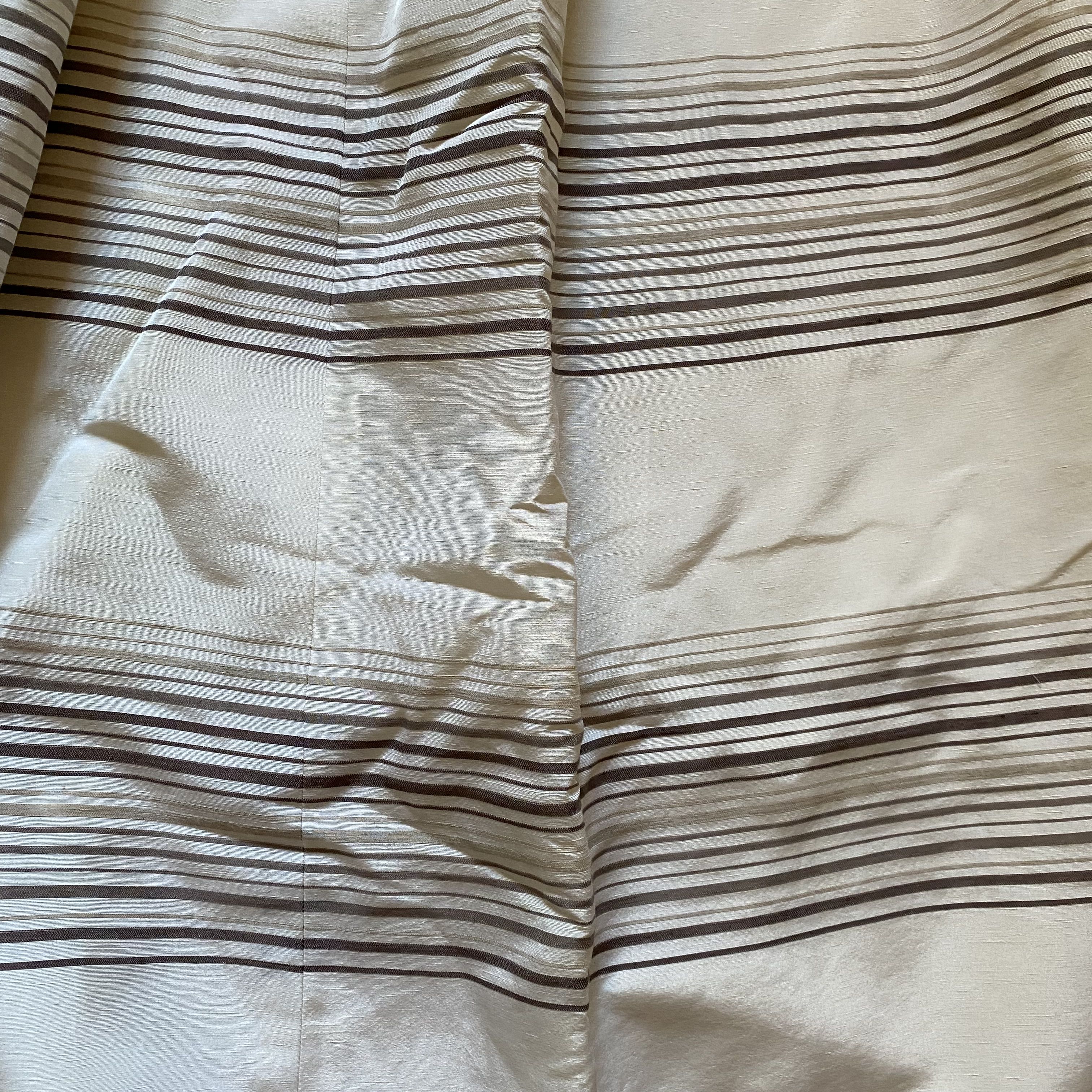 Beige and Brown Striped Curtains (Pair 2)
