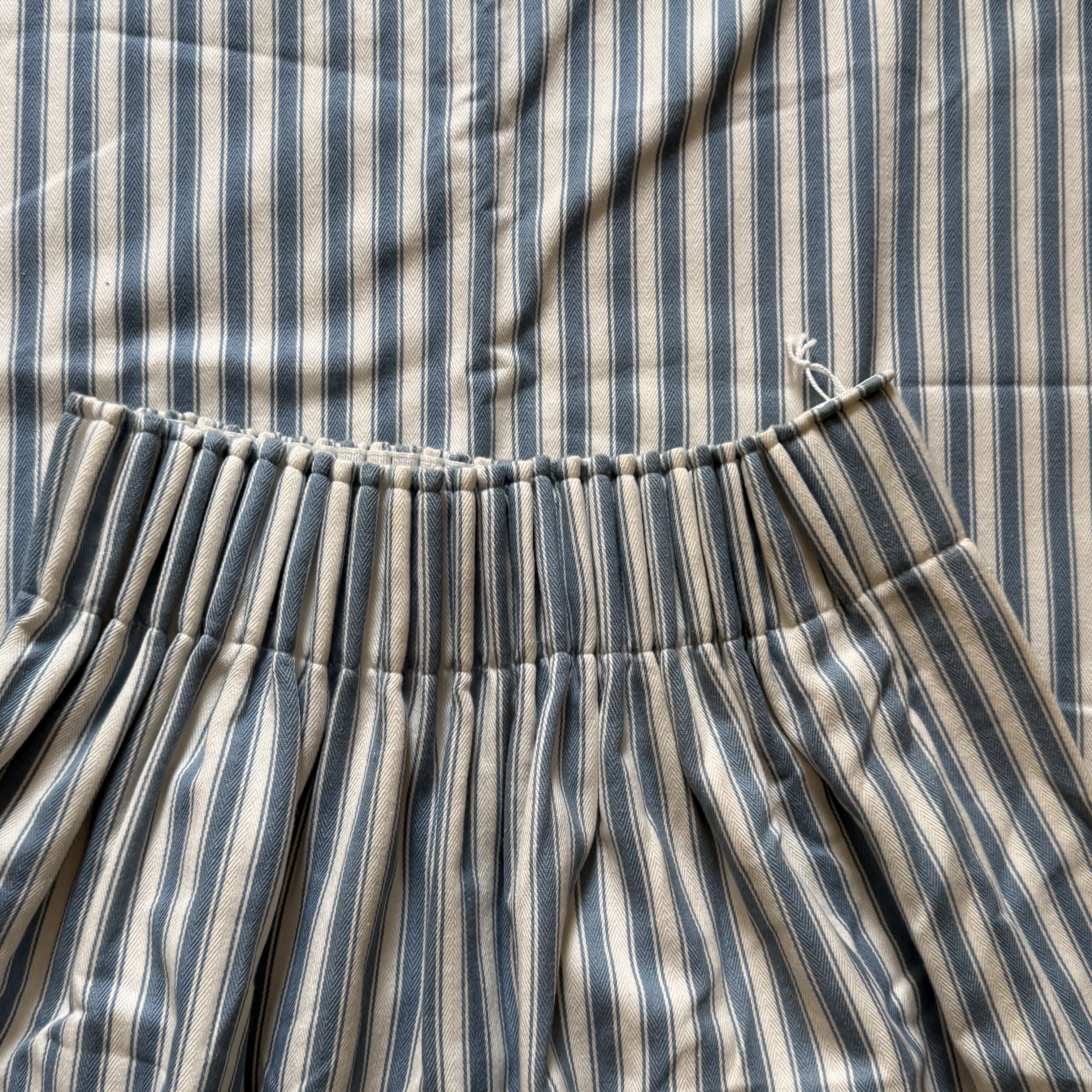 Gorgeous Soft Cotton Blue and White Ticking Curtains
