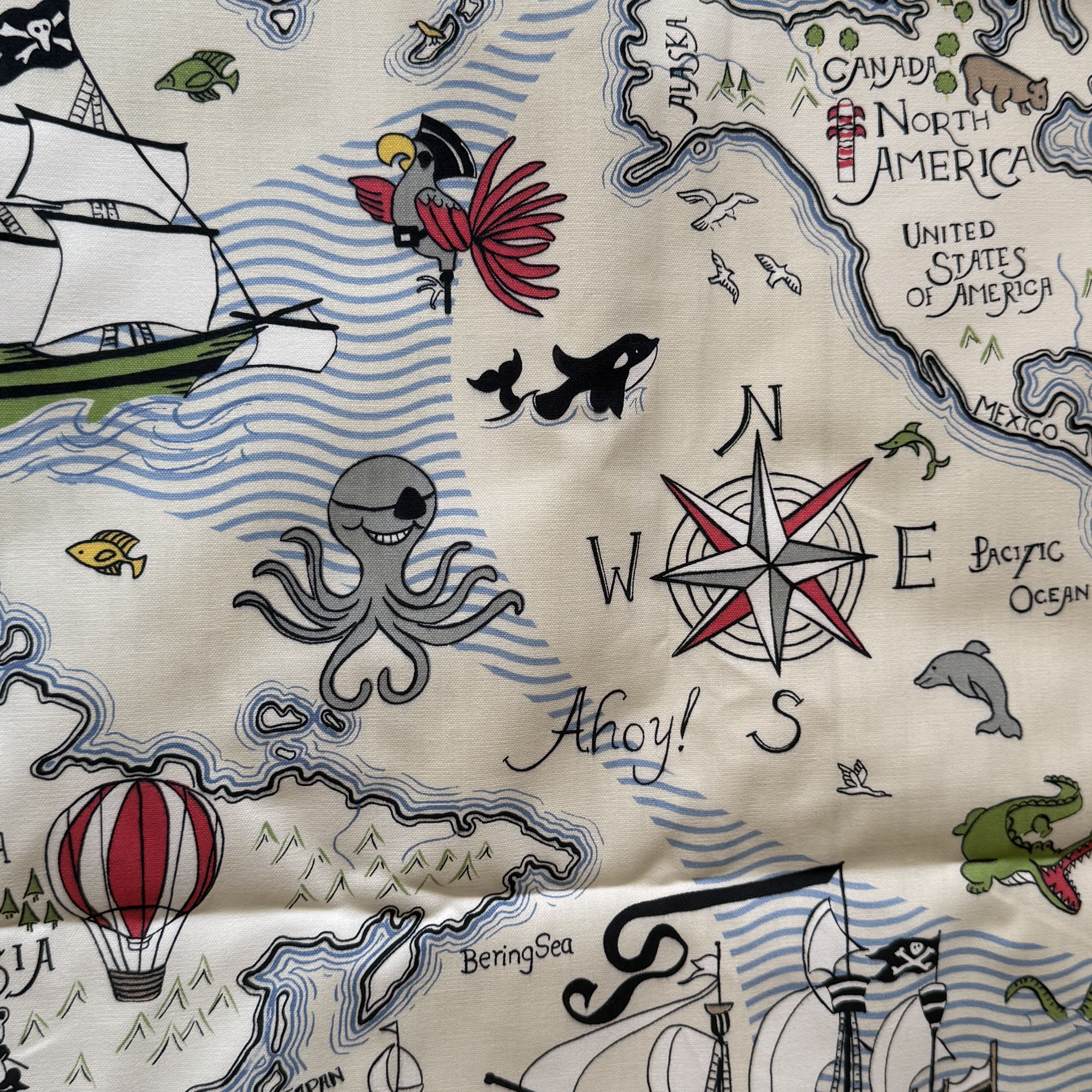 Sanderson 'Treasure Map' Single Door Curtain