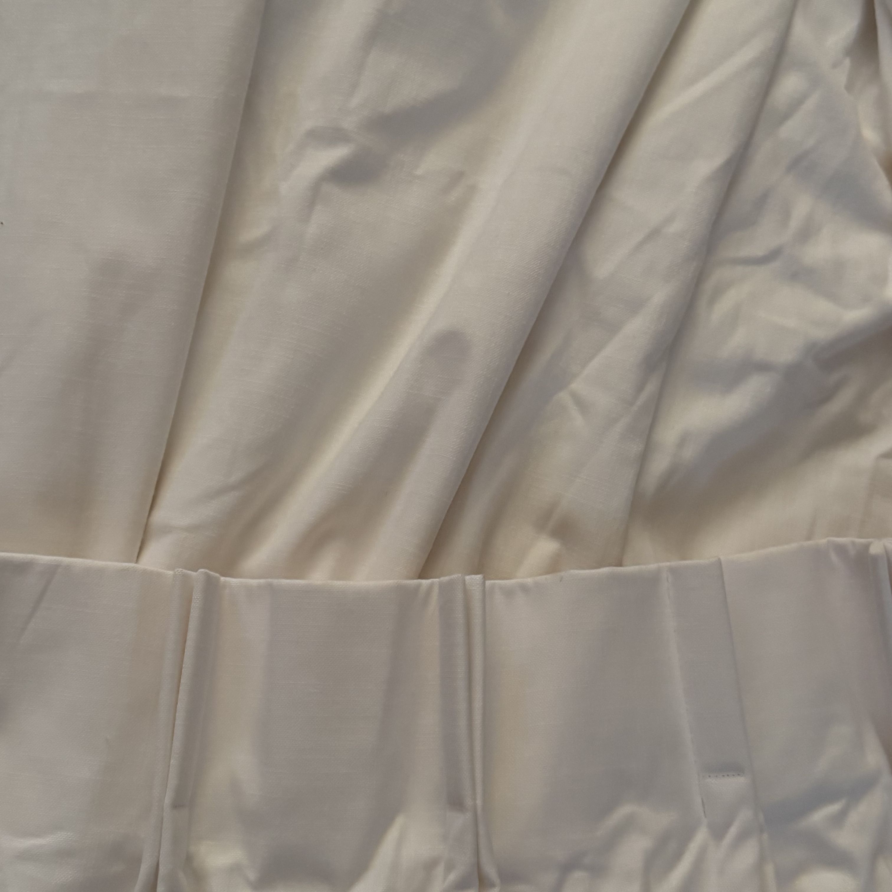 Never Been Used Gorgeous White Cotton Curtains with pretty Pale Yellow Lining