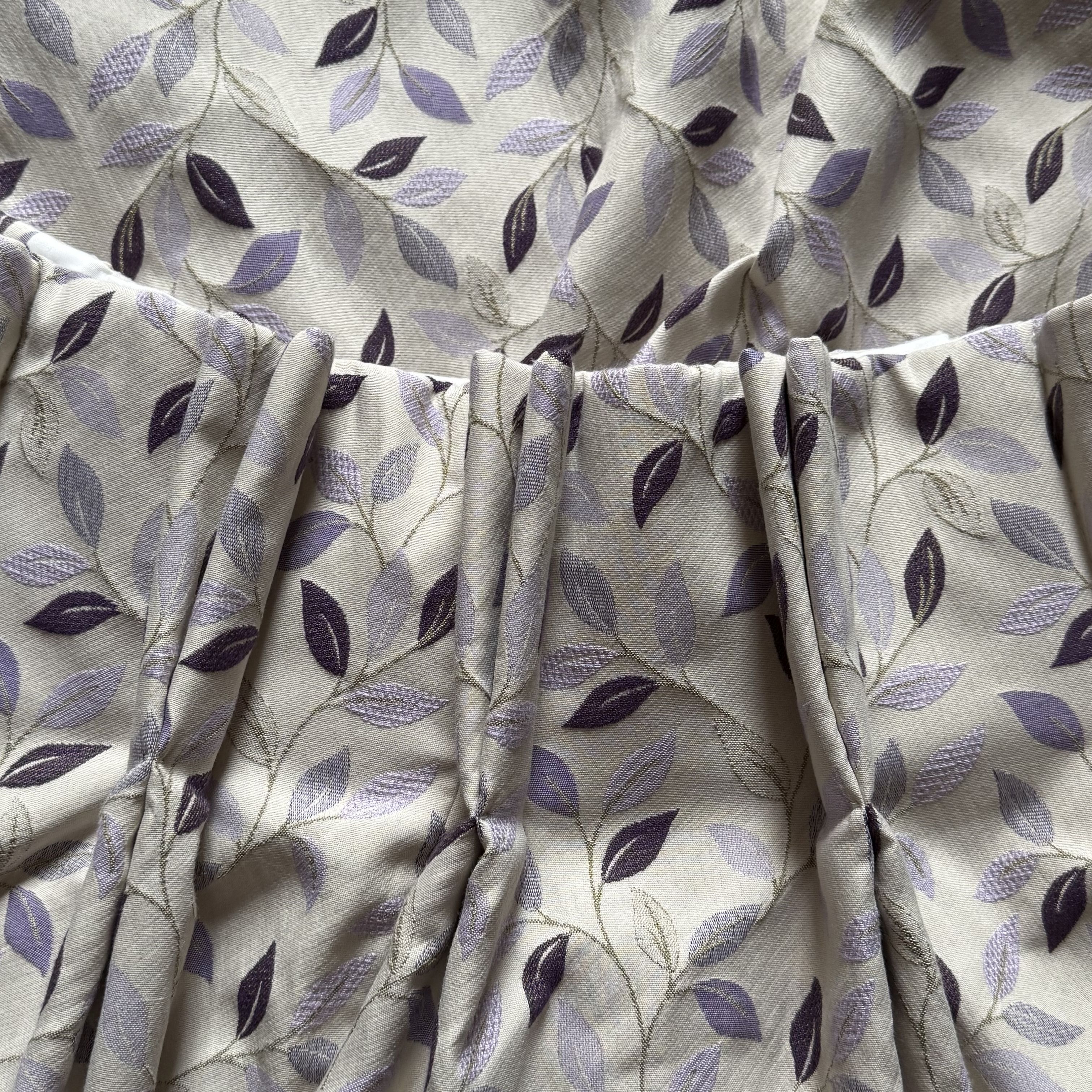 Gorgeous Purple, Lilac Leaf Desgin Curtains