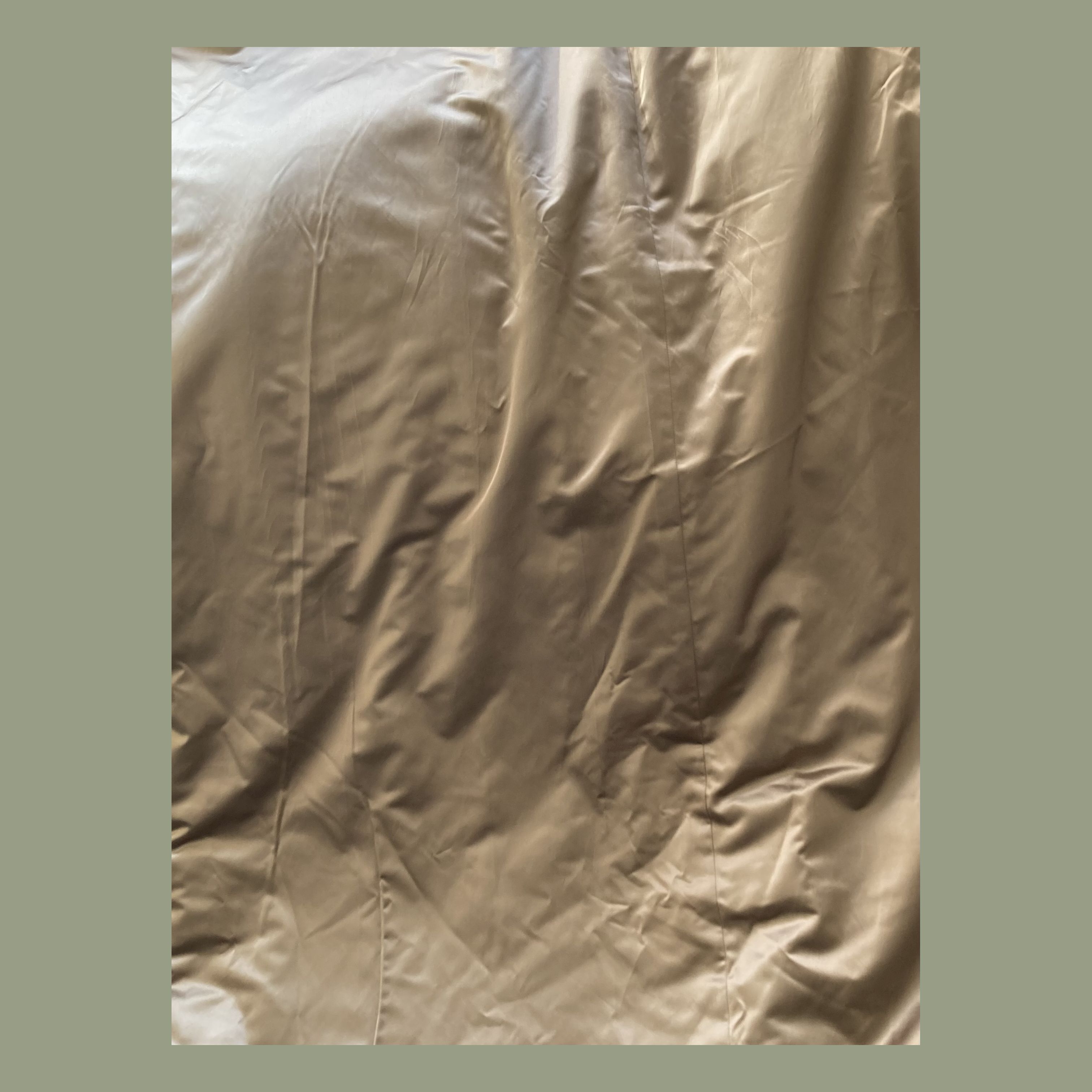 Mink Coloured Satin Door Curtain Interlined and Lined